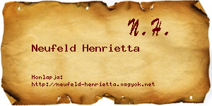 Neufeld Henrietta névjegykártya